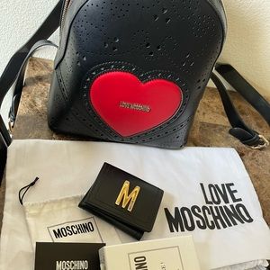 Moschino backpack and wallet